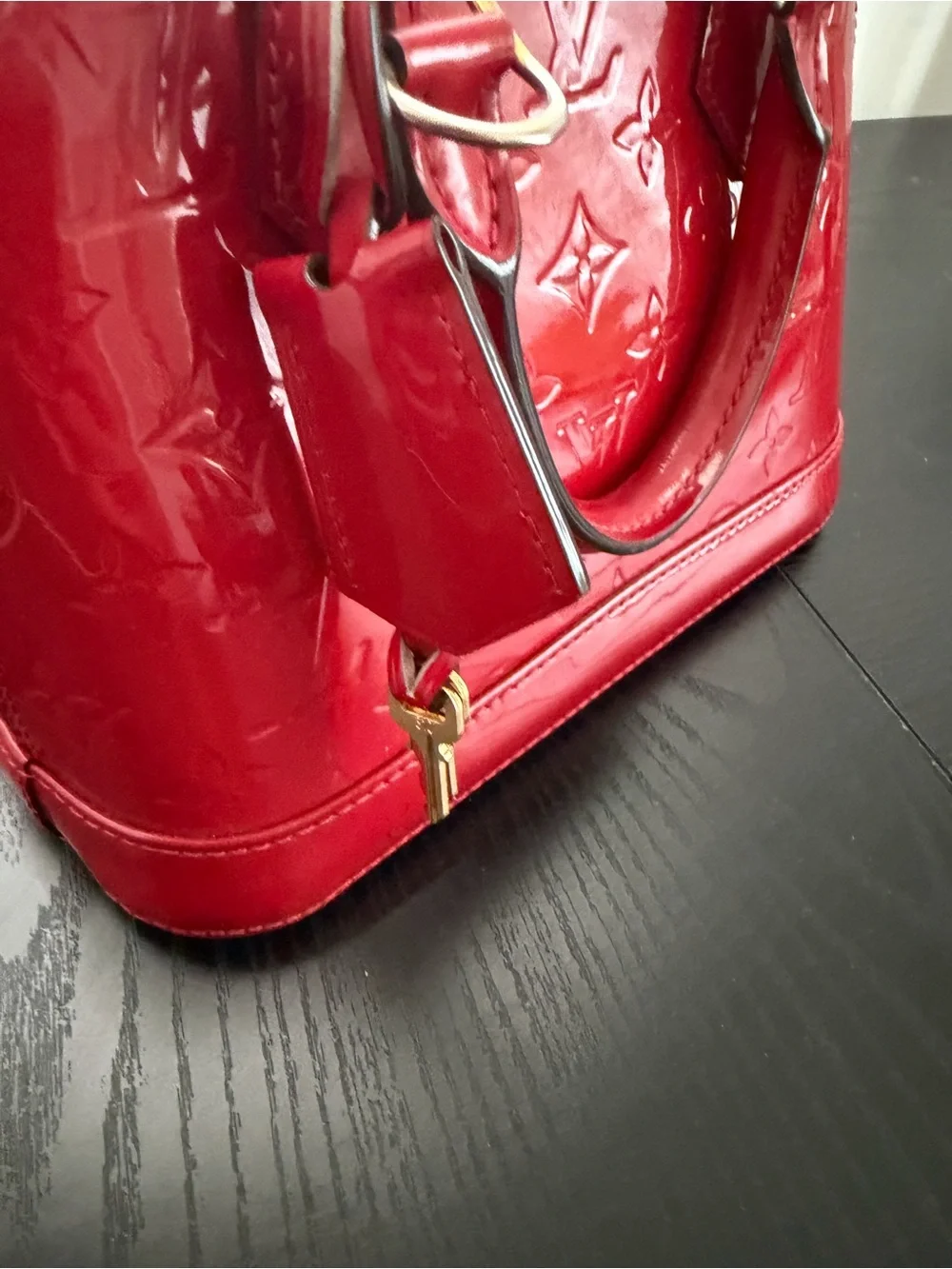Louis Vuitton Red Vernis Alma BB Satchel